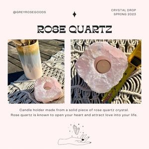 Rose quartz tealight candle holder